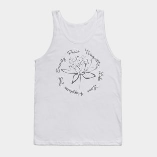 Serenity Tranquility Lotus (Smoke Grey) Tank Top